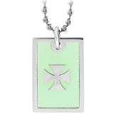 Inox Jewelry Gothic Cross Glass Backdrop Pendant Necklace