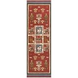 St. Croix Trading PT260064N Tribal Runner Rug, Burgundy