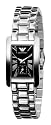 Emporio Armani Ladies Stainless Steel Bracelet Watch with Black Dial