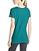 Hanes Women's Shirred V-Neck T-Shirt, Voyage Teal, Medium