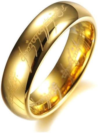 The Lord of Rings Fashion Tungsten Carbide Ring Toy Game Ring Mens Jewelry Gold Black Silver Celtic Dragon (136, 14)