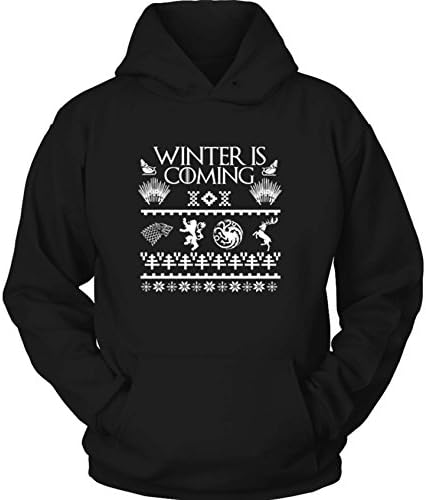 Winter Is Coming Game Of Thrones Unisex Hoodie Large Black