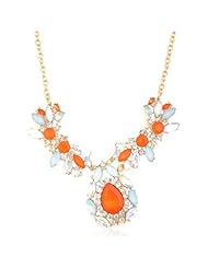Gold Plated Flower and Vine Statement Necklace and Earring Set