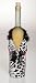 White/Black Animal Print Dress Wine Bag w/Maribou