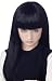 Child's Long Black Witch Halloween Costume Wig