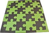 Tadpoles 21 Sq Ft Puzzle Pieces Playmat Set, Green/Brown