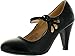 Chase & Chloe Kimmy-21 Women's Round Toe Pierced Mid Heel Mary Jane Style Dress Pumps