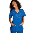 Adar Mock Wrap Top with Embroidered Front
