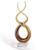 Love 14 Inch Amber Blown Glass Centerpiece