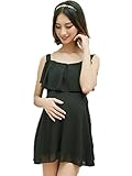【TPGROWIN】 マタニティ ウェア 授乳服 ワンピース シフォン オフショルダー 授乳口付き エレガント 哺乳 出産 授乳 楽ちん 夏 全3色 (M, ブラック)