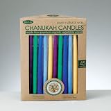 Chanukah Candles - Organic Vegetable Wax, Assorted Colors