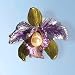 3D Pearl Orchid Pin Swarovski Crystals Brooch Purple Green Dimensional Pearl ...