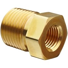 Parker Brass Pipe Fitting, Reducing Hex Head Bushing, NPT Male X NPT Female