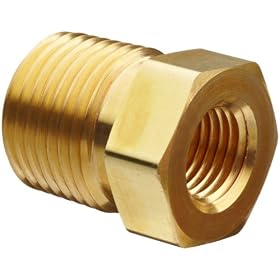 Parker 6-2 RB-B Brass, Pipe Reducing Bushing, NPT 3/8" Male x 1/8" Female