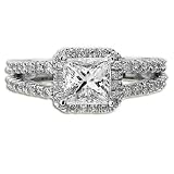 1.66 CT G SI1 PRINCESS DIAMOND RING CERTIFIED 18K