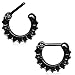 Black PVD Plated Black Gemmed Septum Clicker