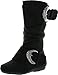 Link Klein-85K Girls Two Buckle Side Zipper Faux Suede Boots
