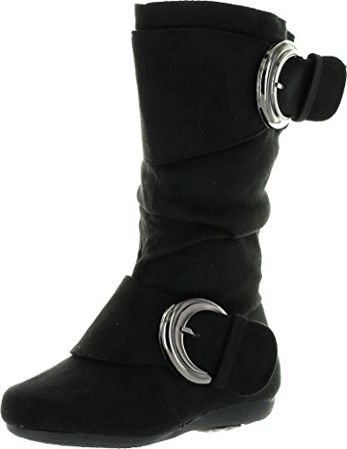 Link Klein-85K Girls Two Buckle Side Zipper Faux Suede Boots