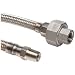 Parker Stainless Steel 316 Flex Hose, S/S 304 Braid, Male NPTF + Female NPT, 1/4ID x .47OD, 12" Long