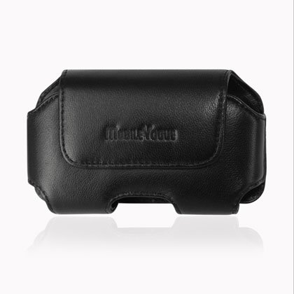New Fashionable Premium High Quality Genuine Leather Pouch Protective Carrying Cell Phone Case for RIM BlackBerry Torch 9800 Phone (AT&T) – Black