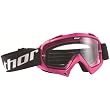 Thor MX Enemy Solid Adult Motocross Motorcycle Goggles w/ Free B&F Heart Sticker Bundle - Pink