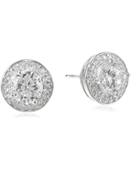 Simulated Diamond Round Halo Stud Earrings
