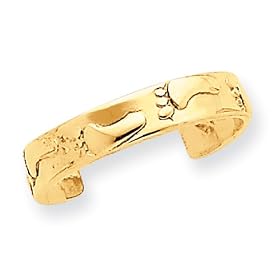 14k Footprints Toe Ring by 