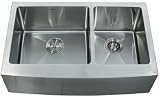 Kraus 33 inches Farmhouse Apron Double Bowl 16 gauge Stainless Steel Kitchen Sink