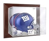 New York Giants Brown Framed Wall Mounted Logo Helmet Display Case