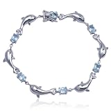 Sterling Silver Blue Topaz Bracelet, 7.25