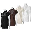 Be Lush High Neck Cap Sleeve Pintucked Blouse
