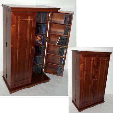 Leslie Dame CD-612W Mission Style Cabinet Multimedia Storage