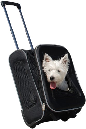 Petego Pet Rolling Pack Pet Carrier, Black Label