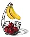 Spectrum Diversified Scroll Fruit Tree & Basket, Banana Hanger & Small Fruit Basket, Produce Saver Banana Holder & Open Wire Fruit Bowl for Traditional Kitchen Counter & Dining Table, Black (39210)