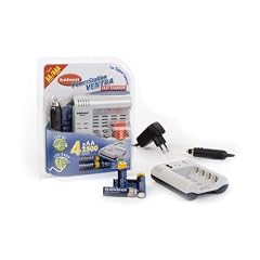 Hähnel Schnell-Lader Powerstation Ventra f. Mignon AA, Micro AAA,inkl. 12V-Kabel, 100V - 240V, inkl. 4x AA 2500mA-Akkus, Airflow-Akkukühlung