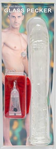 11" Ribbed Glass Dong with Velvet Bag