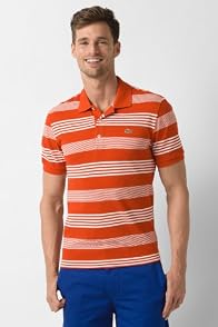 Tall Short Sleeve Cluster Stripe Pique Polo