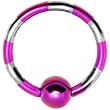 16 Gauge Purple Silver Striped Titanium Captive Ring