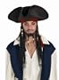Adult Captain Jack Sparrow Hat W Beaded Briads 18426