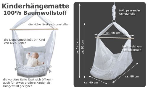 12772 Hängestuhl Schaukelstuhl Kinderhängematte in weiß Schaukel