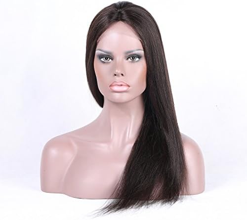 Rose Beauty Hair 7A Unprocessed Brazilian Virgin Hair Lace Front Wig Natural Color Silk Straight Human Hair Wig 130% Density Natural Hairline (16 inch)