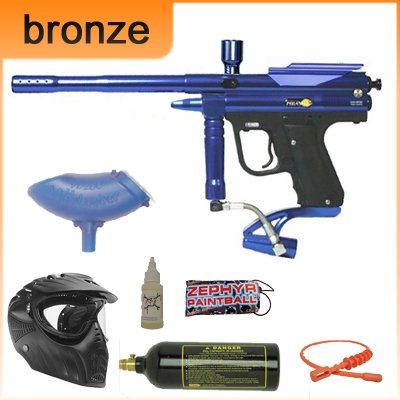 Piranha GTI E-Force Static Blue Paintball Gun Bronze Package