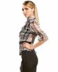 Plaid Ruffle 3/4 Sleeve Shirt Product Image