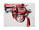 Gun, c.1981-82 (black and red on white) Styles Art Poster Print by Andy Warhol, 14x11