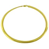 18 Karat Yellow Gold over Sterling Silver 8-mm Omega Chain (17 Inch)