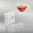 Acrylic Deco Square Drink Coaster Set - Set of 6 w/ Holder