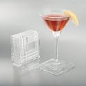 Acrylic Deco Square Drink Coaster Set - Set of 6 w/ Holder