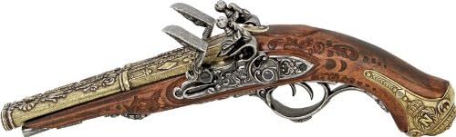 Denix Replicas 1026 Flintlock Napoleon Double Barrel Replica with Polished Hardwood Stock