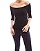 PattyBoutik Women's Off Shoulder Ruched 3/4 Sleeve Top