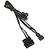 BitFenix Alchemy Multisleeve 4-Pin 20cm Molex to Triple 3-Pin 12V Fan Adapter - Black Sleeve/Black Connector (BFA-MSC-M33F12VKK-RP)